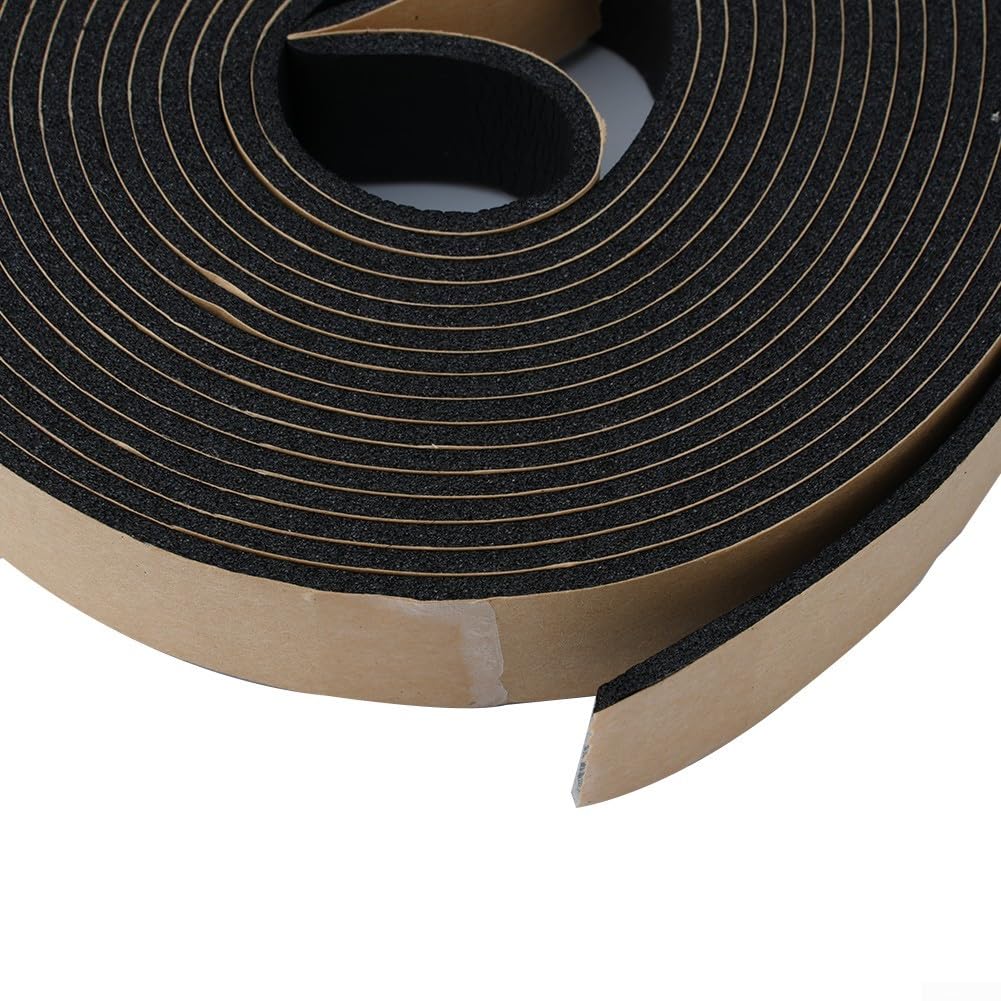 Burlete de sellado de vidrio para puerta lateral de coche de 5 m para lado delantero y trasero, tira de sellado de espuma con cinta M de doble cara, 20 mm x 5 m x 3 mm,