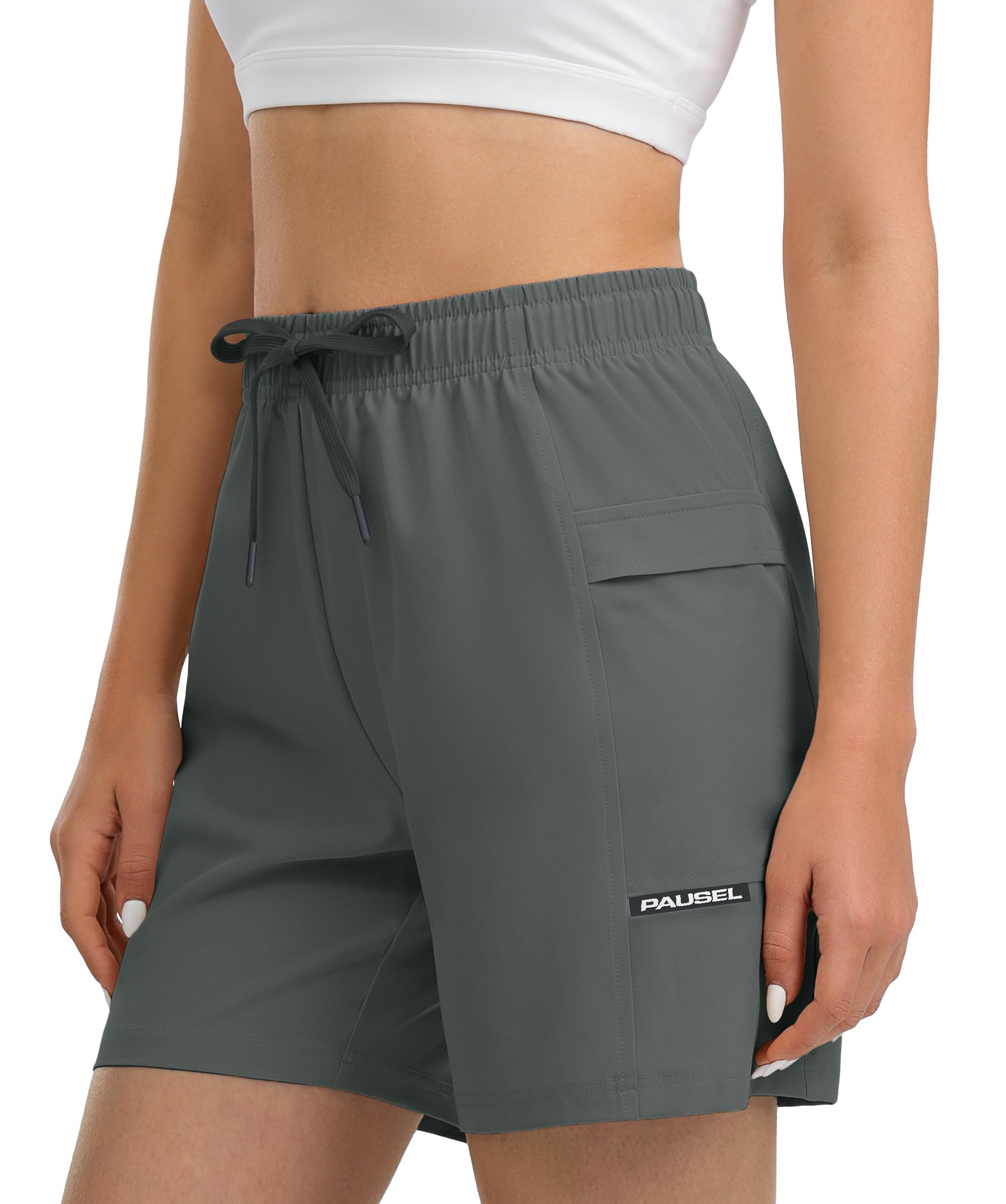 Women's Hiking Cargo Casual Shorts 6 inches Lightweight Quick Dry Athletic Shorts for Golf Workout Travel Summer 2025