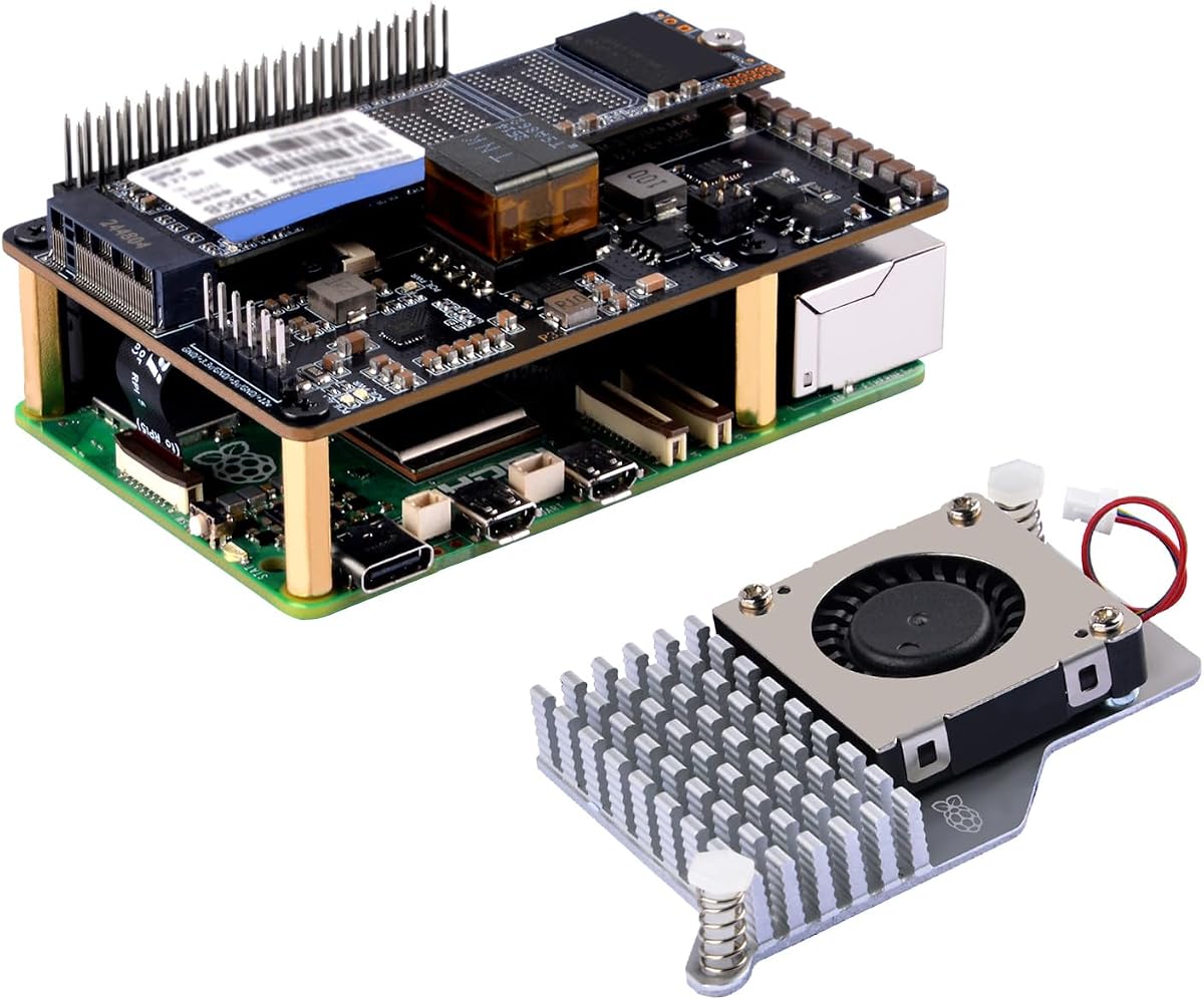 P33 M.2 NVME M-Key PoE+ Hat with Official Pi 5 Active Cooler for Raspberry Pi 5, Support M.2 NVMe SSDs 2230/2242/2260/2280