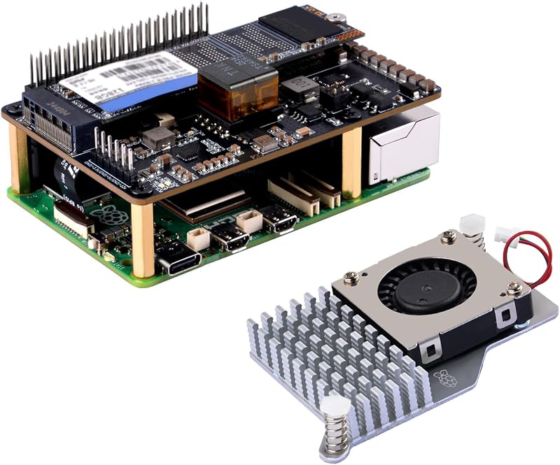 P33 M.2 NVME M-Key PoE+ Hat with Official Pi 5 Active Cooler for Raspberry Pi 5, Support M.2 NVMe SSDs 2230/2242/2260/2280