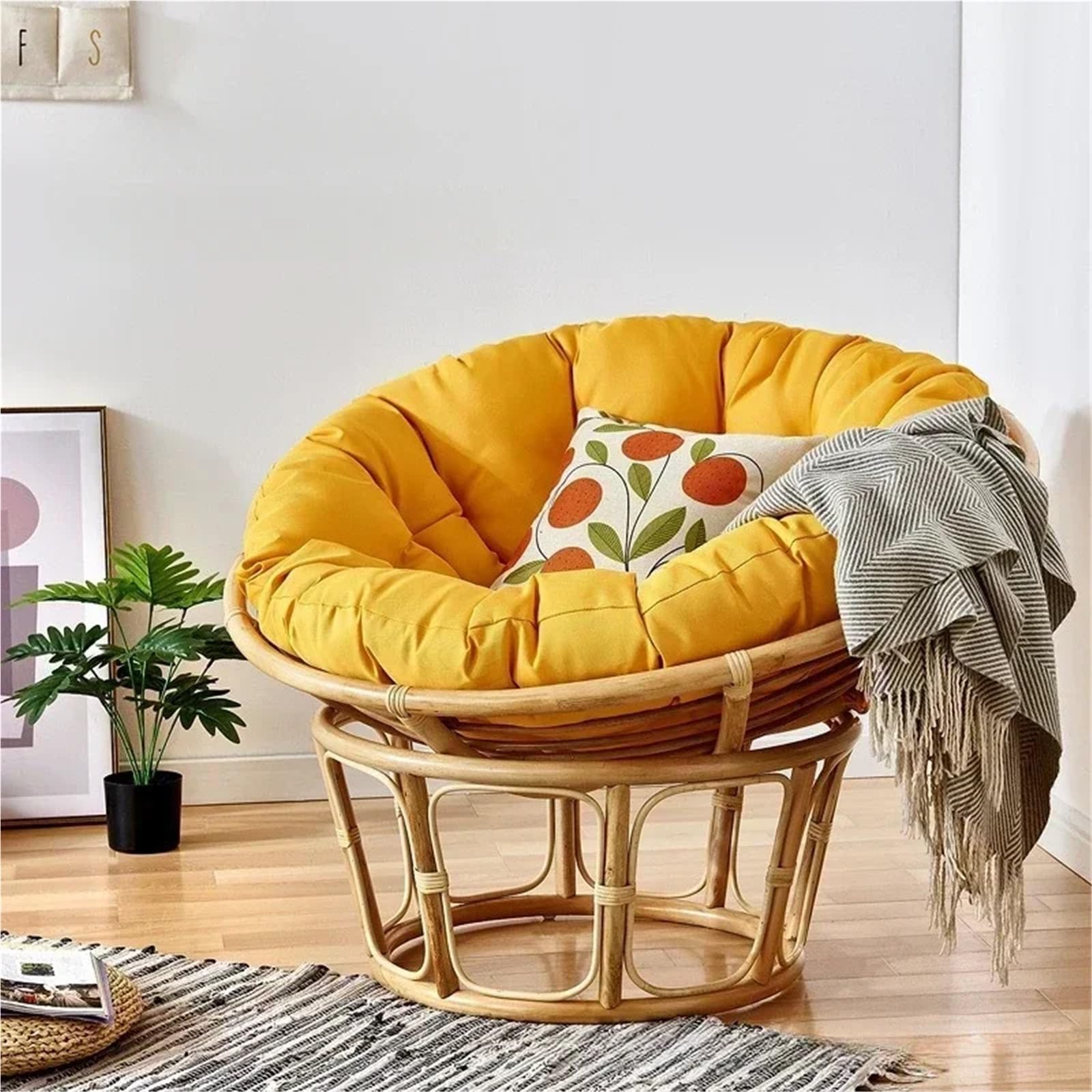 Coussins De Jardin 60/80/90/100cm Oreiller Rond Coussins de Sol Coussin siège Jardin canapé Maison(Khaki,90x90cm)