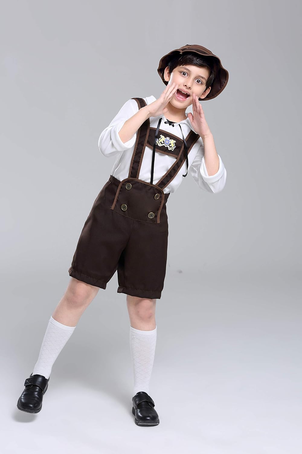 yolsun Lederhosen Costume for Kids, Boys' Oktoberfest Role Play, Bavarian German Dresses Halloween Role Play