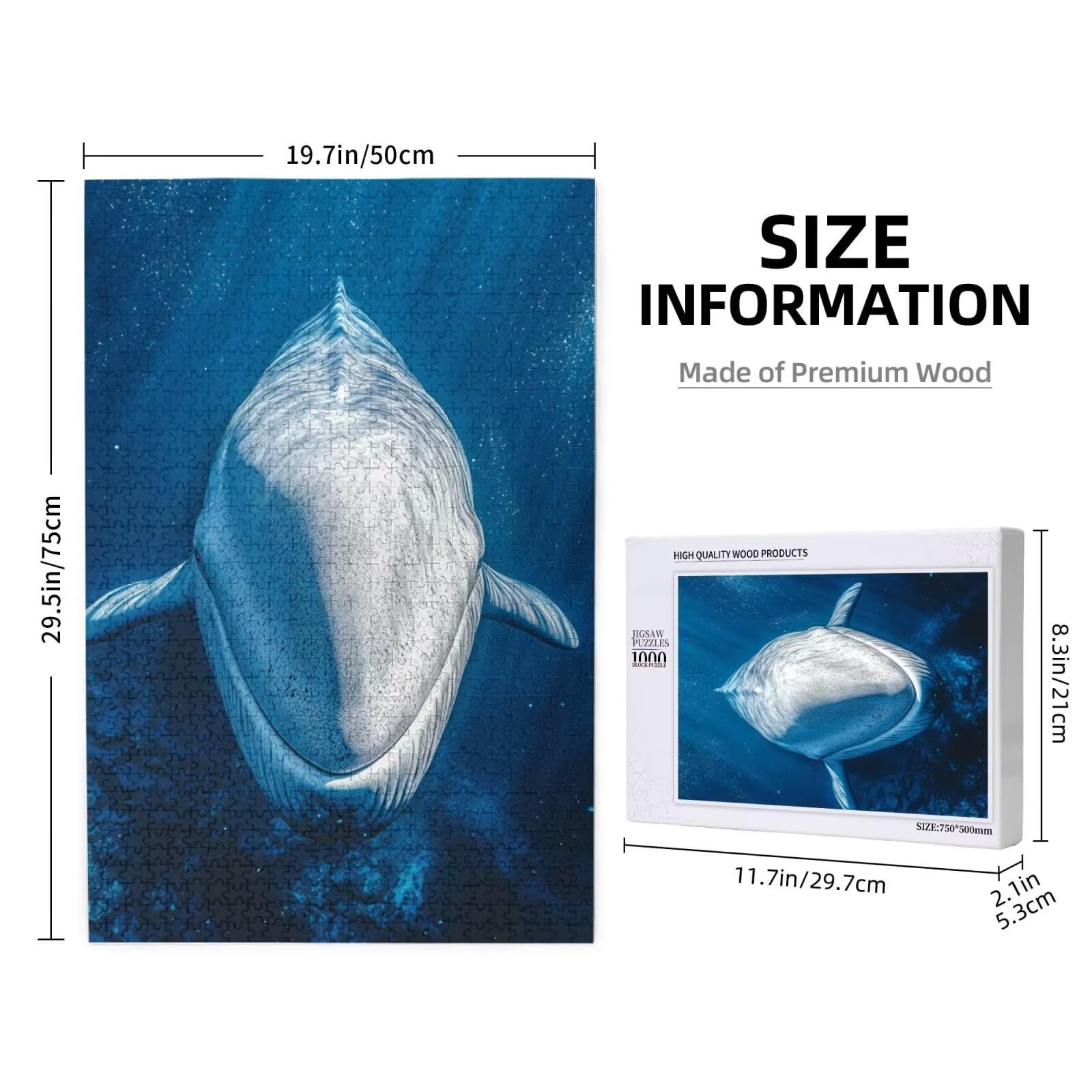 Baleine Puzzle Océan 5000 Pièces Adultes, DIY Puzzles Classiques Art avec Boîte d'emballage et Photos de Référence, Relaxation/Soulagement du Stress/Jeux Amusants, Creatif Cadeau pour Femme M-1801