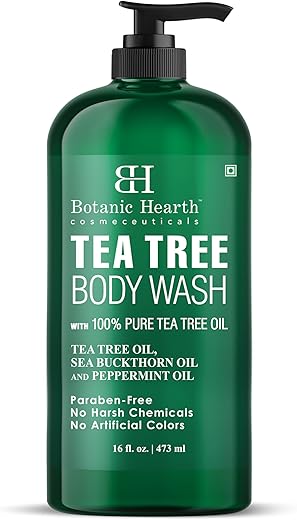 Botanic Hearth Tea Tree Body Wash -16 fl oz- All-Natural Antifungal & Odor-Control Shower Gel for Acne, Athlete’s Foot, Ringworm, Jock Itch & Healthy Skin,Sulfate & Paraben Free, for Men and Women