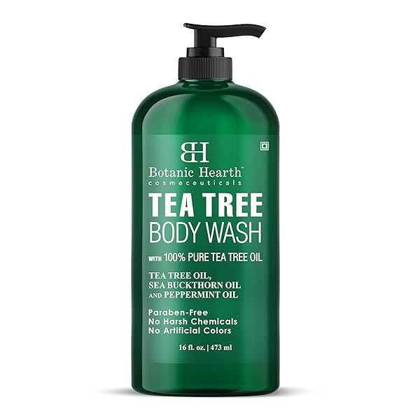 Botanic Hearth Tea Tree Body Wash -16 fl oz- All-Natural Antifungal & Odor-Control Shower Gel for Acne, Athlete’s Foot, Ringworm, Jock Itch & Healthy Skin,Sulfate & Paraben Free, for Men and Women