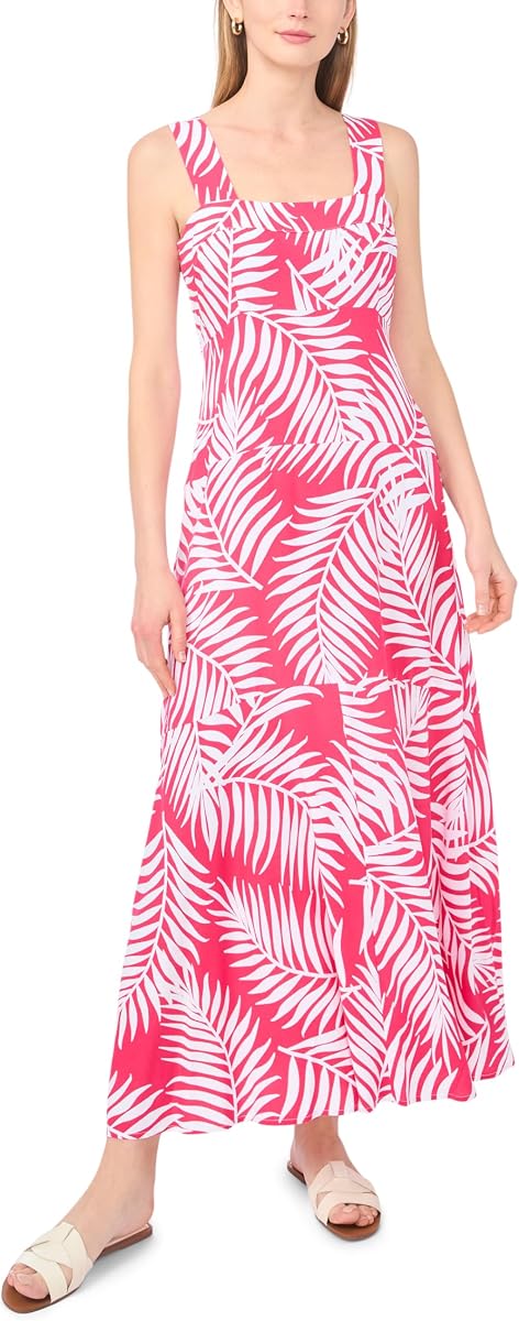 Vince Camuto Women's Sleeveless Square Neck Tiered Maxi Dress