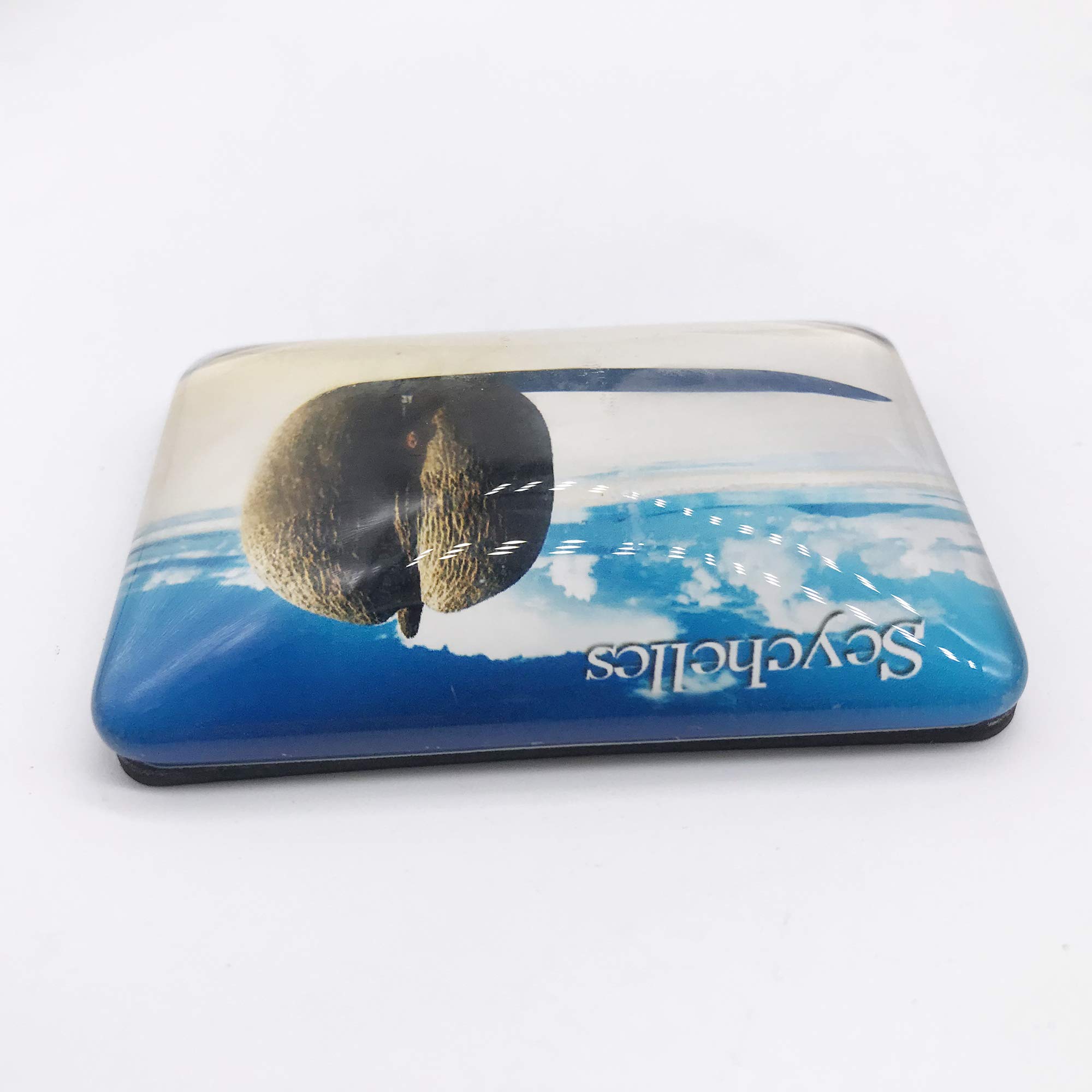 Magnete Frigorifero 3D Seychelles In Cristallo - Souvenir Di Viaggio, Dimensioni 50x70 Mm, Regalo Turistico