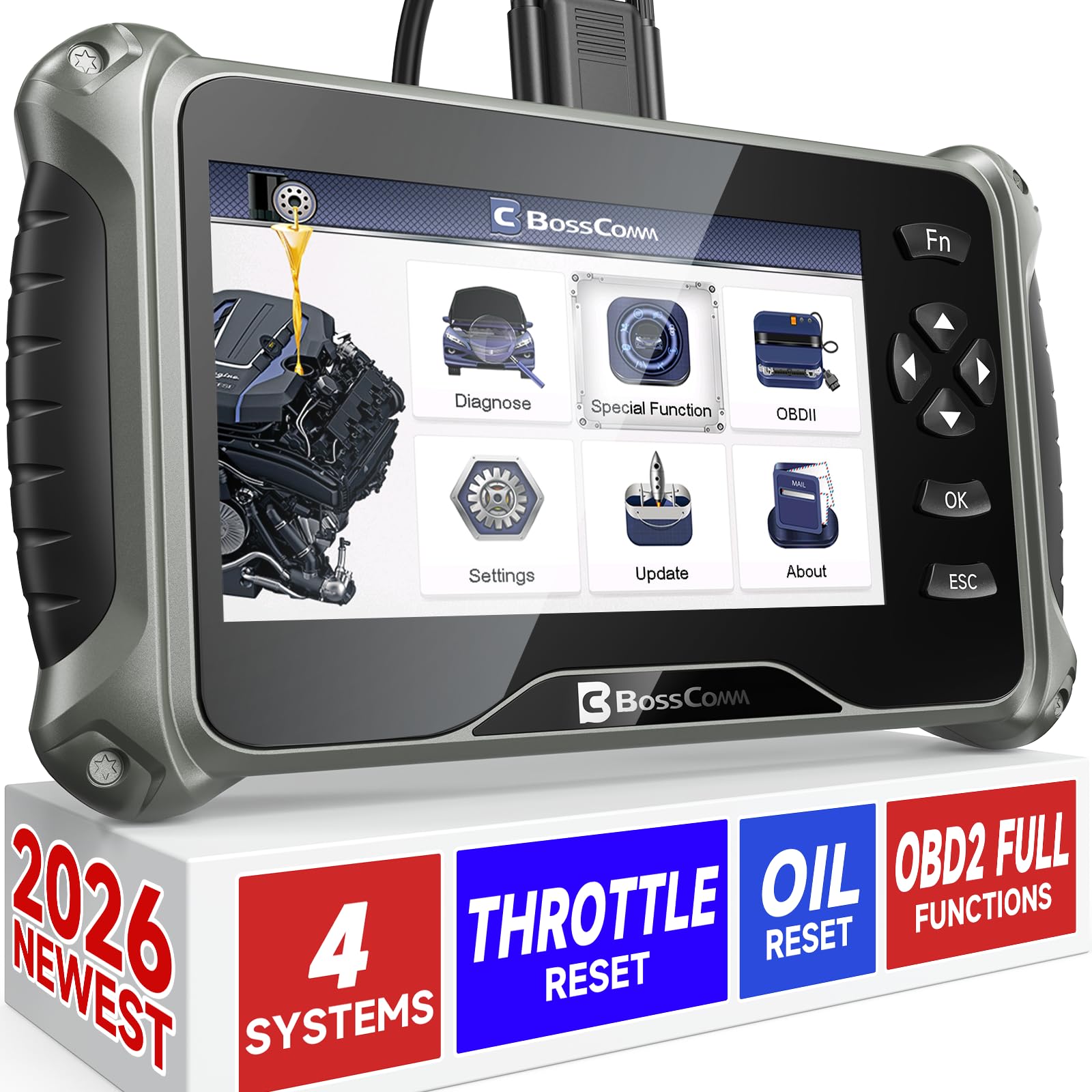 Amazon.com: 2026 BOSSCOMM IF740 OBD2 Scanner, 4 Systems ABS/SRS