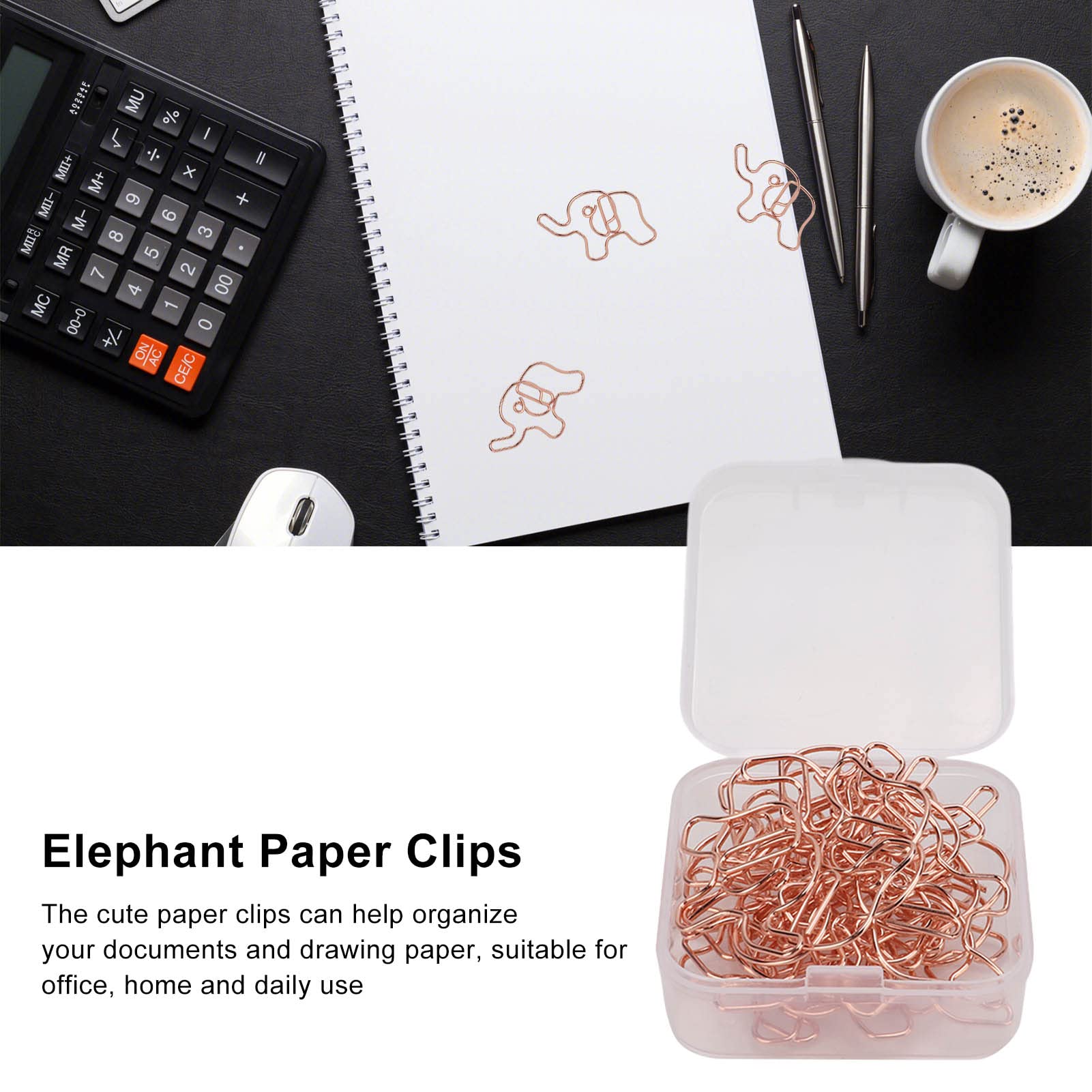 Clips De Papel Cerdo 60 Piezas Colores Surtidos Divertidos - Rosado