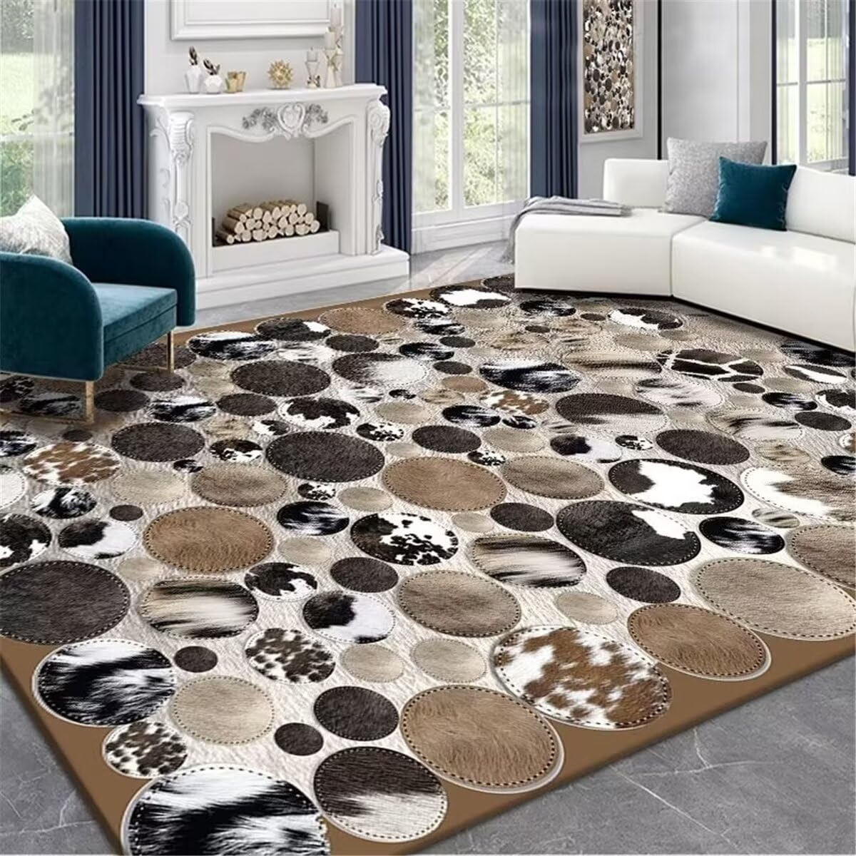 Tapis de jeu pour chambre ado au style abstrait gris moderne