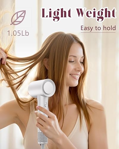 Miniatura 5 de YEEGOR Secador de pelo, secadora de alta velocidad de 110000 RPM con motor sin escobillas para secado rápido, secador de pelo iónico profesional,