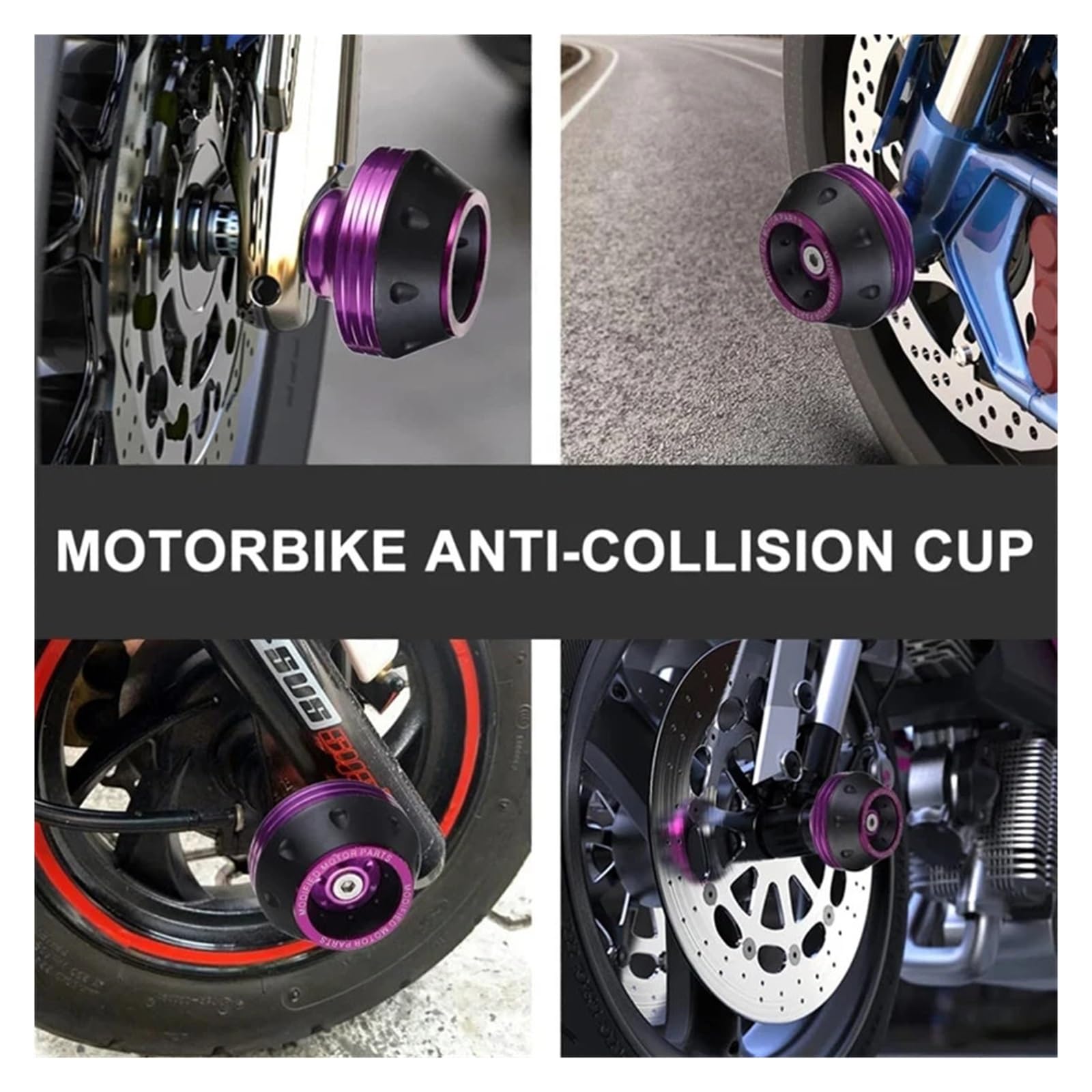 Almohadilla Protectora Universal for Ruedas de Motocicleta, Protectores contra choques, Deslizadores de Horquilla Delantera de aleación for Motocross(2Pcs Green)