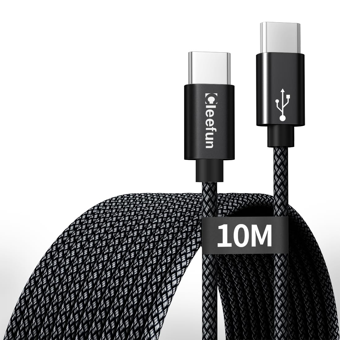 CLEEFUN Cavo da USB C a USB C 10m, USB 2.0 60W (20V/3A) Ricarica Rapida USB Tipo C Cavo per Samsung Galaxy S23 S22 S21 S20, iPadPro/Air, MacbookPro/Air, Google Pixel 7/7 Pro/6/6a