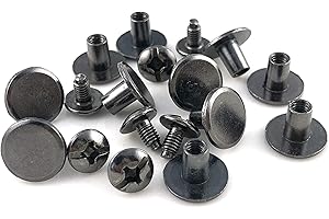 100 Sets Round Flat Head Chicago Screws Buttons Metal Studs Rivets Screwback...