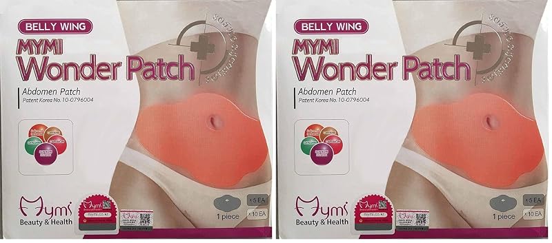 Adesivos corporais Mymi Wonder Patch Belly Wing QIANSOTO com ingredientes vegetais, Pacote com 10 unidades