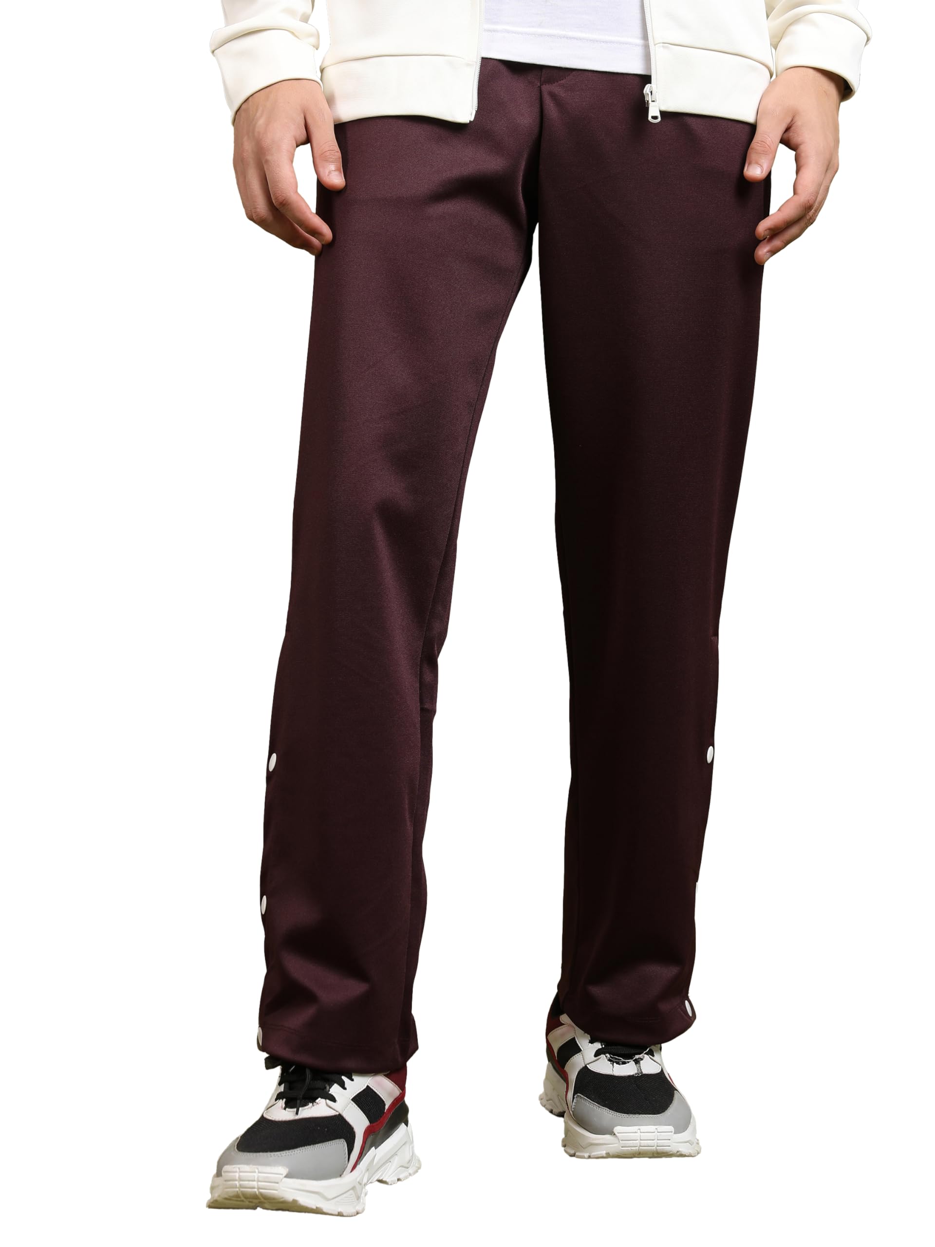 Highlander Men's Regular Fit Mid-Rise Stretchable Casual Track Pants | Solid Track Pants | Lowers | Track Pants | Gymwear | Sports Wear in neutral
