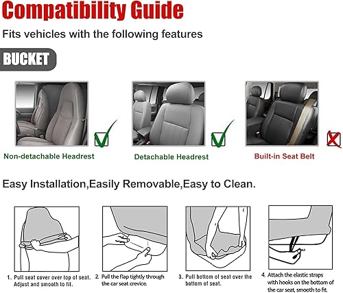 Miniatura 7 de uxcell 7pcs Manta Durable Baja Bucket Seat Protector para Coche Auto Azul