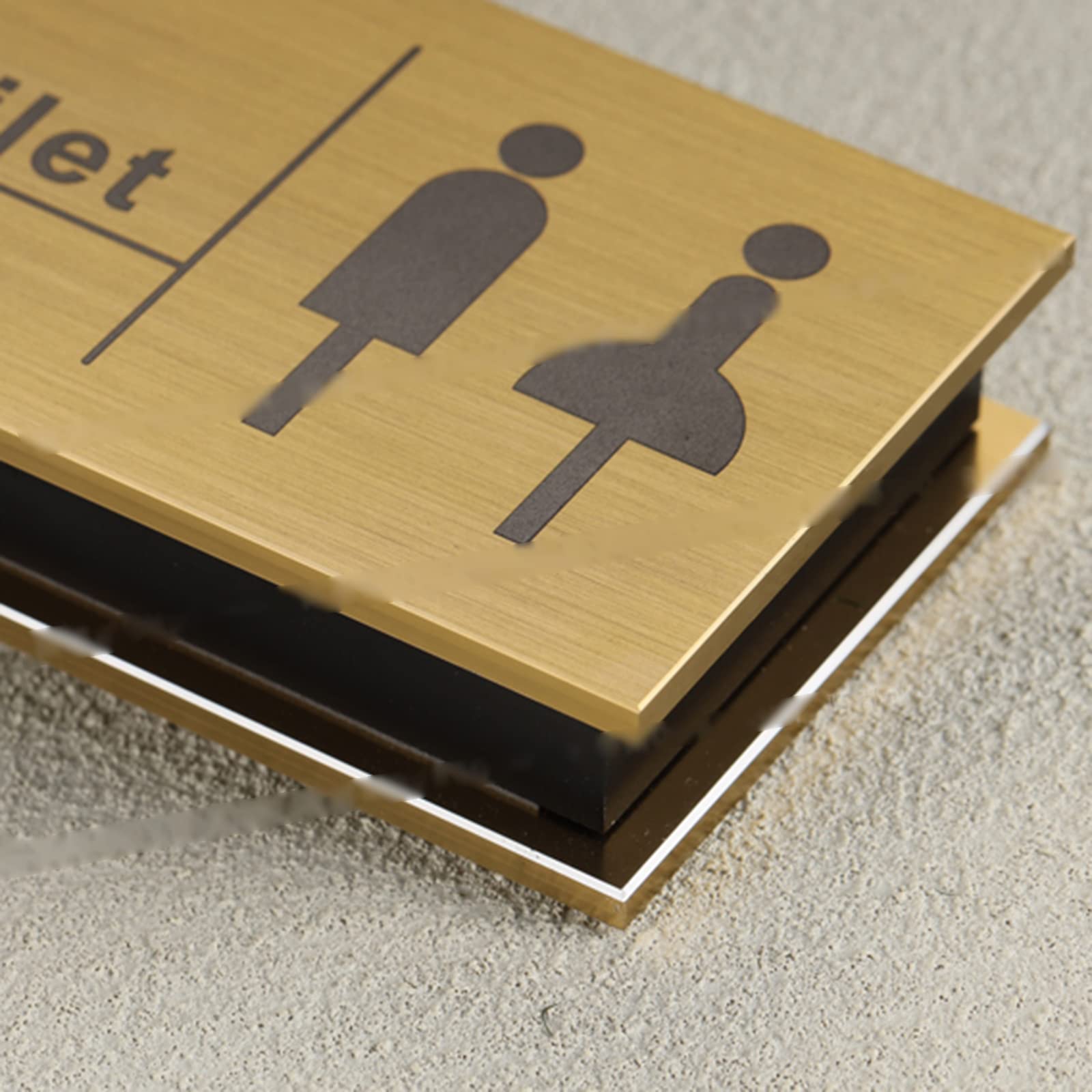 Segnaletica per servizi igienici, Insegna for arredo bagno in alluminio, look retrò, for uffici, aziende e ristoranti, 12,6 * 3 pollici(B)