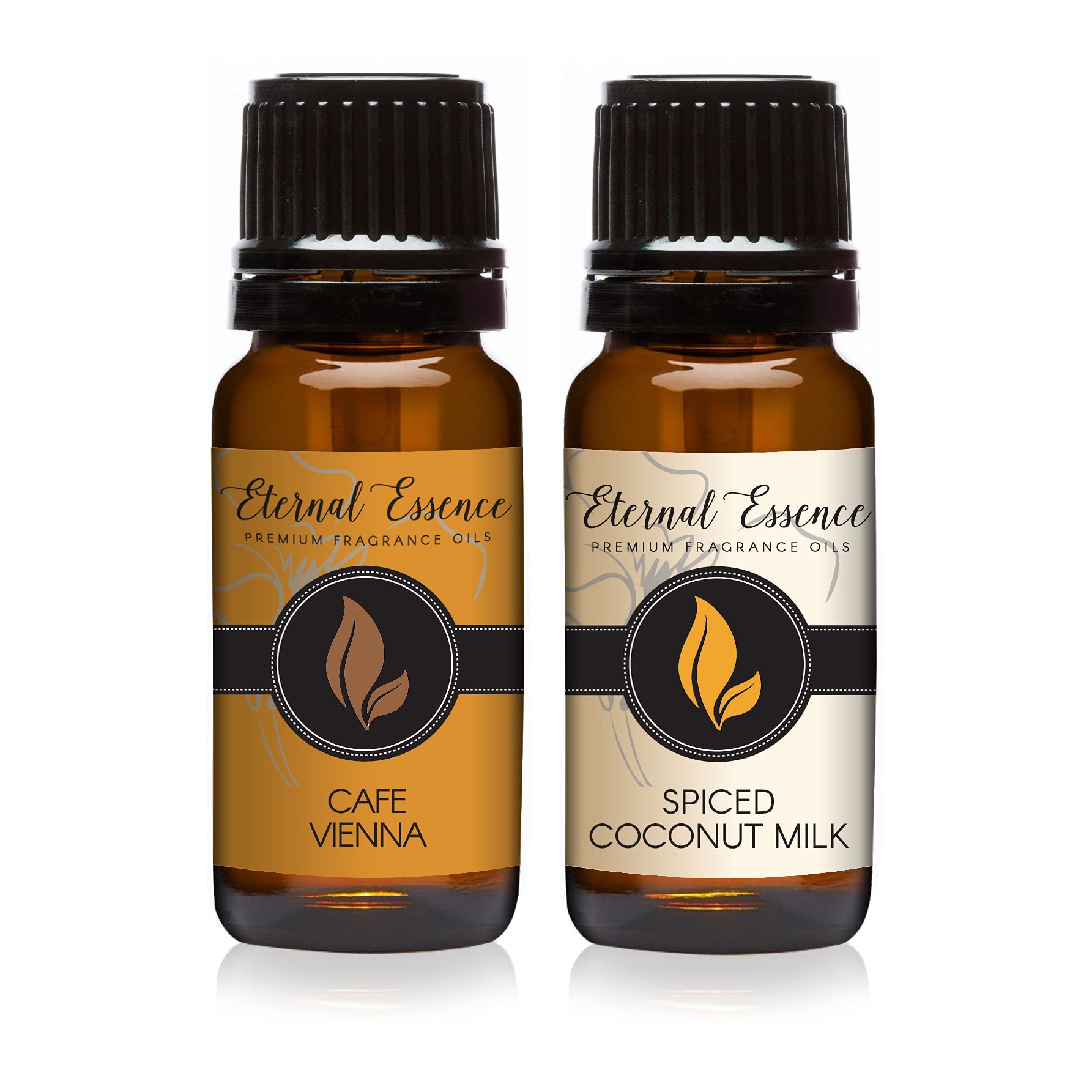 Eternal Essence Oils 2 Pack 10ml Premium Fragrance Oil - Cafe Vienna &amp; Spiced Coconut Milk - for Candle, Soap Making, Aromatherapy, Diffusers, Home Care, &amp; Humidifiers