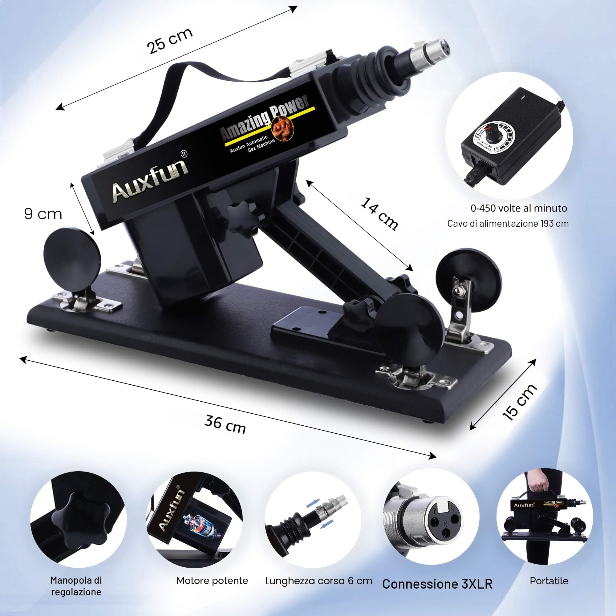 Auxfun Sex Machine con Dildo, Macchina Del Sesso con 7 Sesso Accessori, Macchina Sesso con 3XLR Connettore, Sex Macchina Automatica Sex Toys Donna Per Donne e Uomini