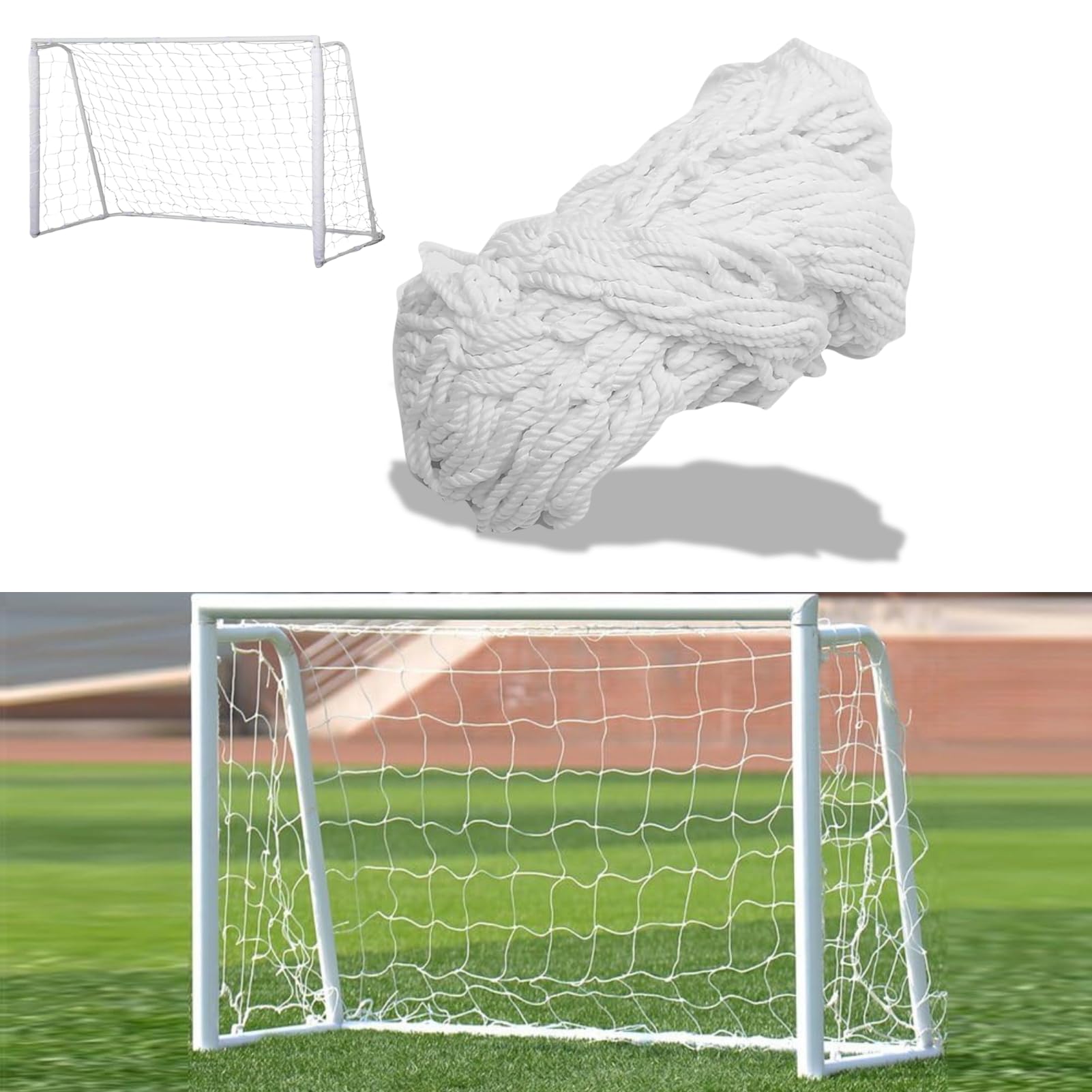 Red de Portería de Fútbol 1,2 x 0,8 m Mini Niños Fibra de Polipropileno