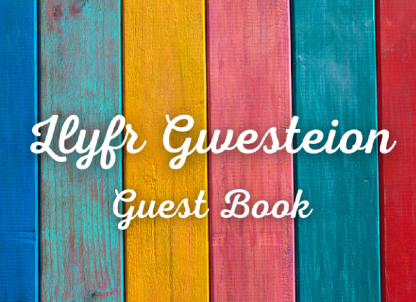 Visitor Guest Book (Welsh Language / Bilingual): Vacation Rental Guest Book for Airbnb, Bed and Breakfast, Holiday Let, Vacation Rental etc. Beach Theme Rustic Guest Book