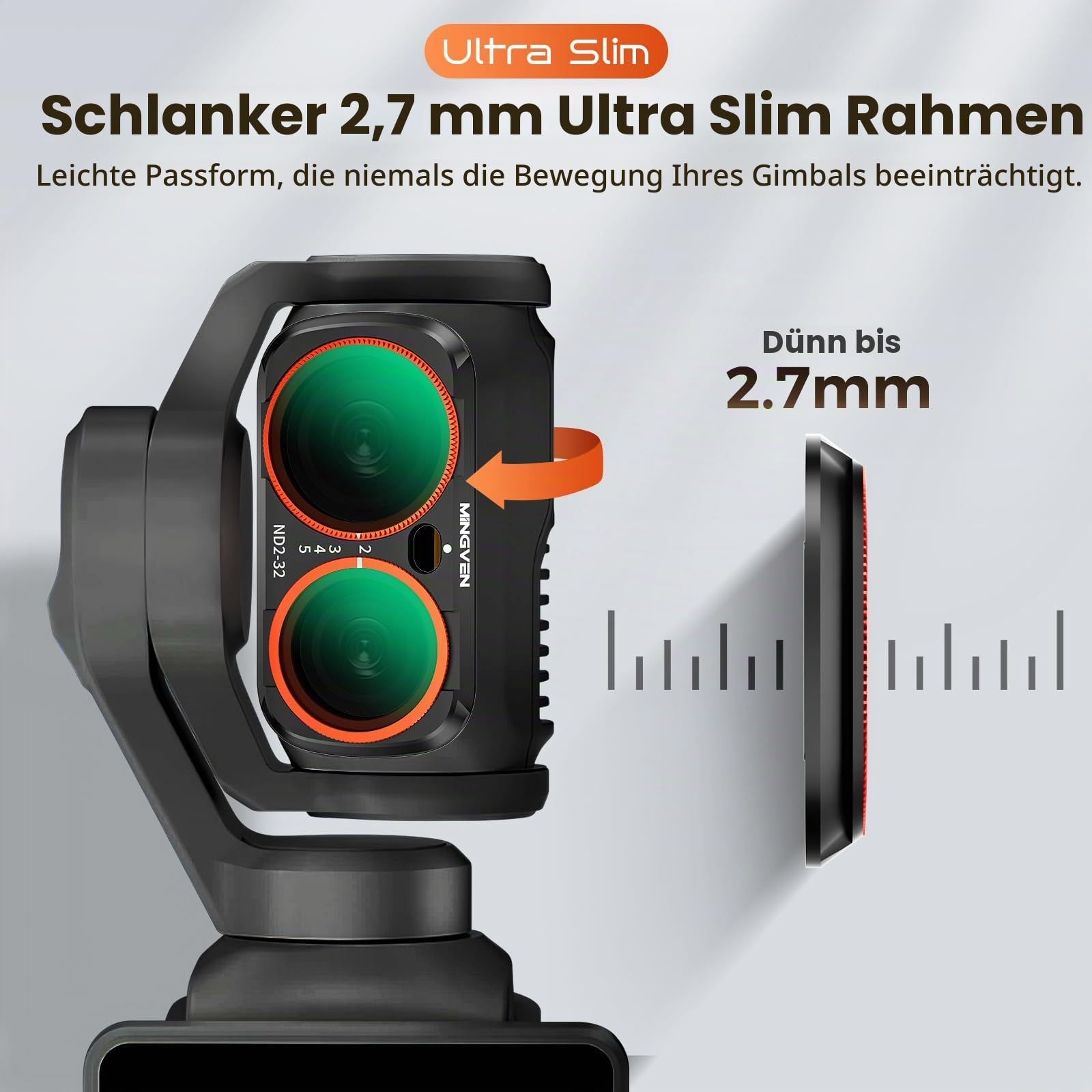 Luna Ultra ND Filter, Magnetisches Filterset, Kompatibel mit Insta360 Luna Ultra, 3er Pack – CPL, Schwarzer Diffusions 1/4 Filter, Einstellbarer ND2-32 Filter für Vlogging und Fotografie