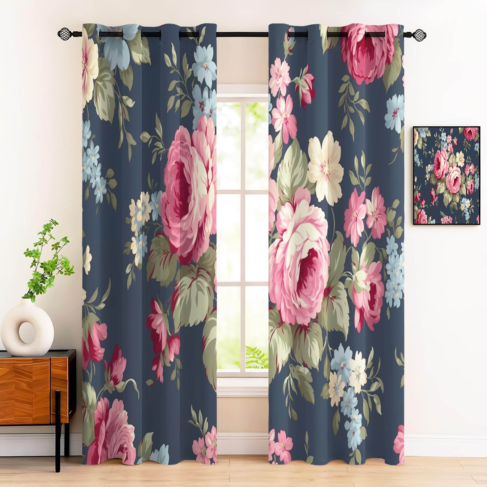Rideaux occultants thermiques roses 140x240 cm pour chambre et bureau