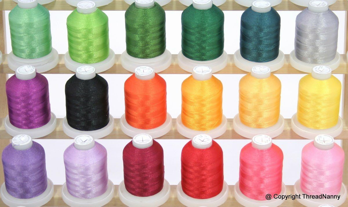 40 Colors Embroidery Thread Set 1100yards Cones 40wt Polyester Threads Compatible with Brother Babylock Janome Singer Machines