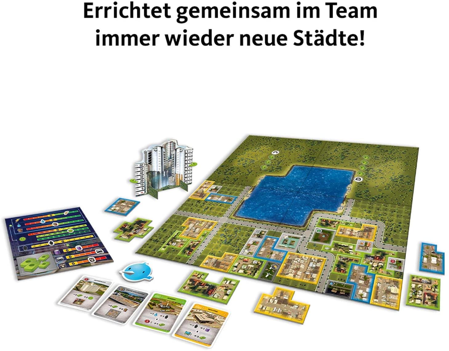 Kosmos 691462 - Cities: Skylines, Das Brettspiel zum PC-Spiel, Für 1 bis 4 Spieler ab 10 Jahren