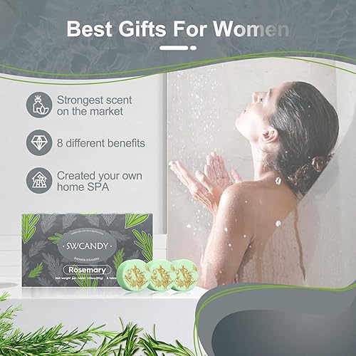 Miniatura 3 de Vaporizadores de ducha de aromaterapia, regalos de cumpleaños, romero  Swcandy 8 bombas de baño, regalos de cumpleaños para mujeres, bombas de ducha