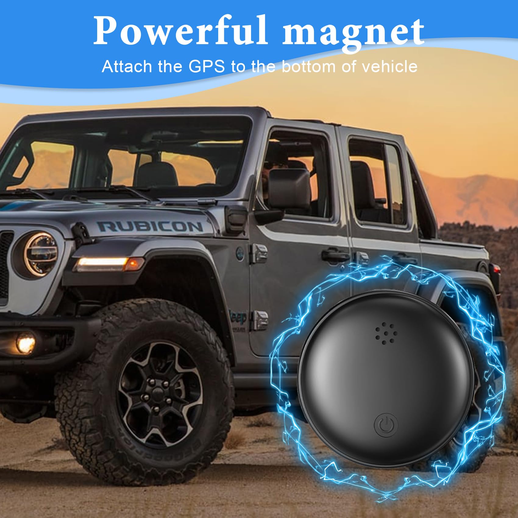 Traceur GPS Voiture, Smart Traceur Tag Magnétique Compatible avec Android et iOS, Tracker GPS Voiture sans Abonnement sans SIM, Positionnement Global en Temps Réel Traceur Tag GPS pour Auto (Noir)