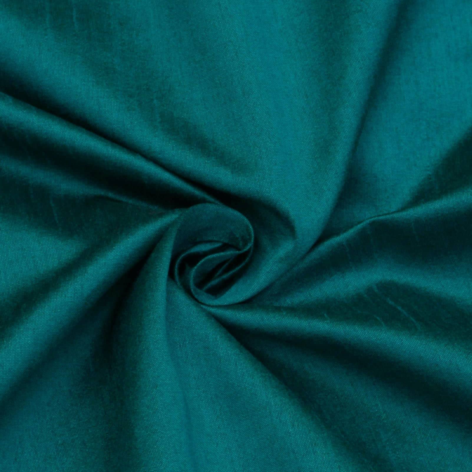 Fabric Mart Direct Peacock Blueish Green Art Silk Fabric By The Metre, 1 Metre 107 cm Width Slubeed Faux Silk Solid Color Blue Wholesale Silk Upholstery Fabric for Curtains Bridal Dress Drapes โ image 1