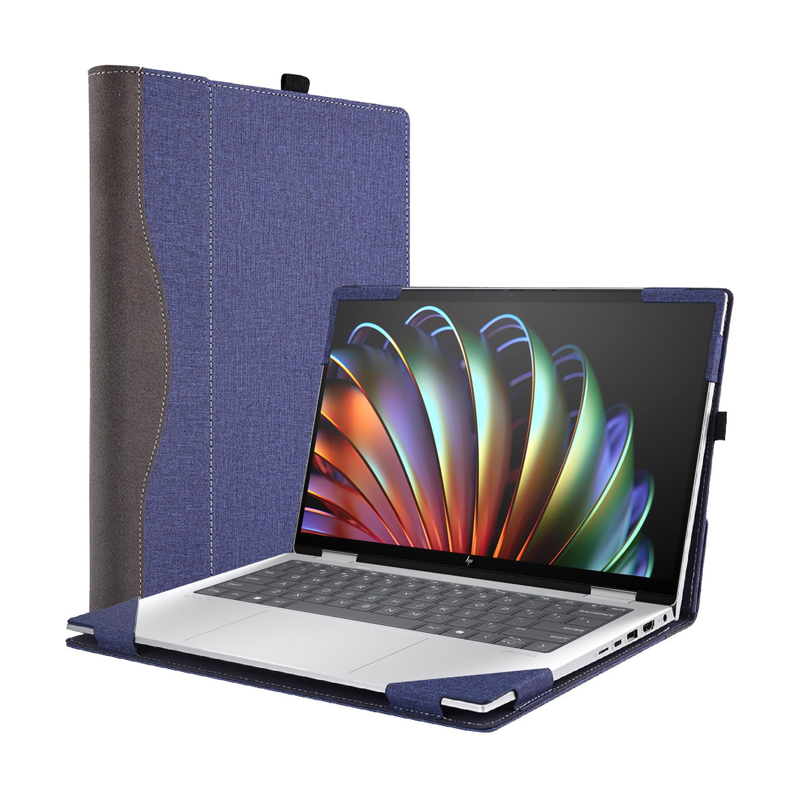 14-inch Laptop Case For HP Envy X360 & Spectre X360 2-in-1 - PU Leather Protective Sleeve With Stylus Holder (Burgundy)