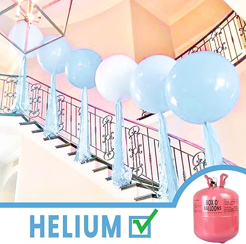 Miniatura 5 de PartyWoo Globos azul pastel, 4 globos grandes de 36 pulgadas de color azul pálido, globos azules grandes para arco de globos de guirnalda de globos