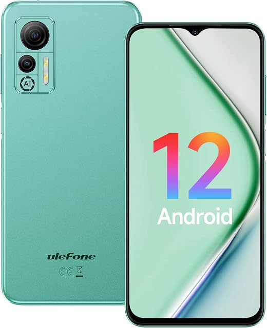 Ulefone Mobile Phones Sim Free Unlocked, Note 14 Android 12 Phone Cheap Smartphone 64GB/4GB 128GB SD 6.52" HD+ 4500mAh 3-Card Slot 13MP+5MP Camera 4G Dual SIM Face Unlock Type C, UK Version- Green