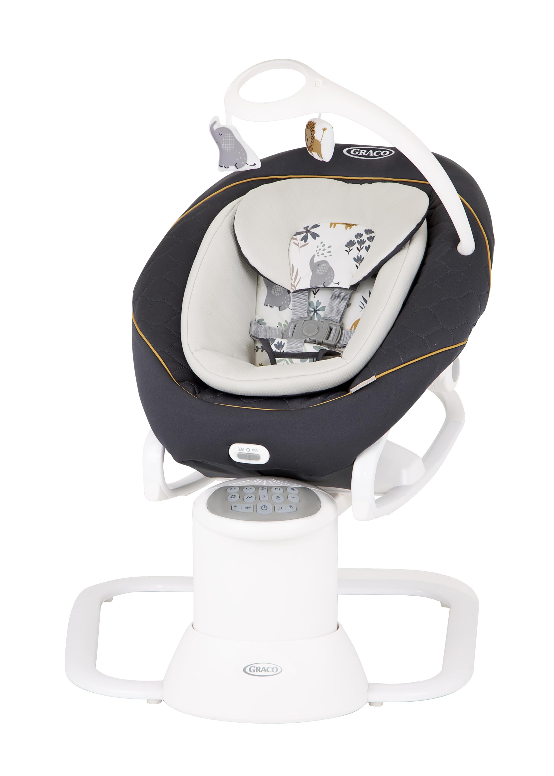 Graco - All Ways Soother Huśtawka i hamak 2 w 1, d od narodzin do ok. 6 miesięcy (9 kg), wielokolorowy szary Into the wild