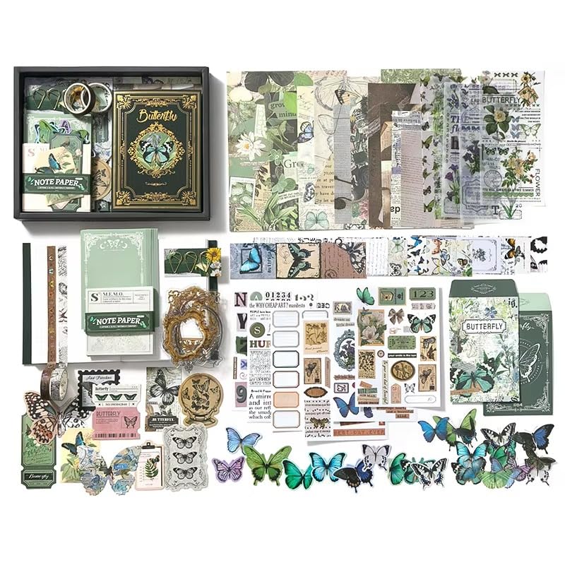 Image of Invite Enterprise Paperwrld Vintage Butterfly Scrapbooking Box (Enchanted Garden-Green)
