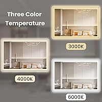 Vista 154 de WTTY LED Bathroom Mirror 32"x32" with Backlit and Front Light,Stepless Dimmable LED Mirror for Bathroom,Anti-Fog Lighted Bathroom Vanity Mirror