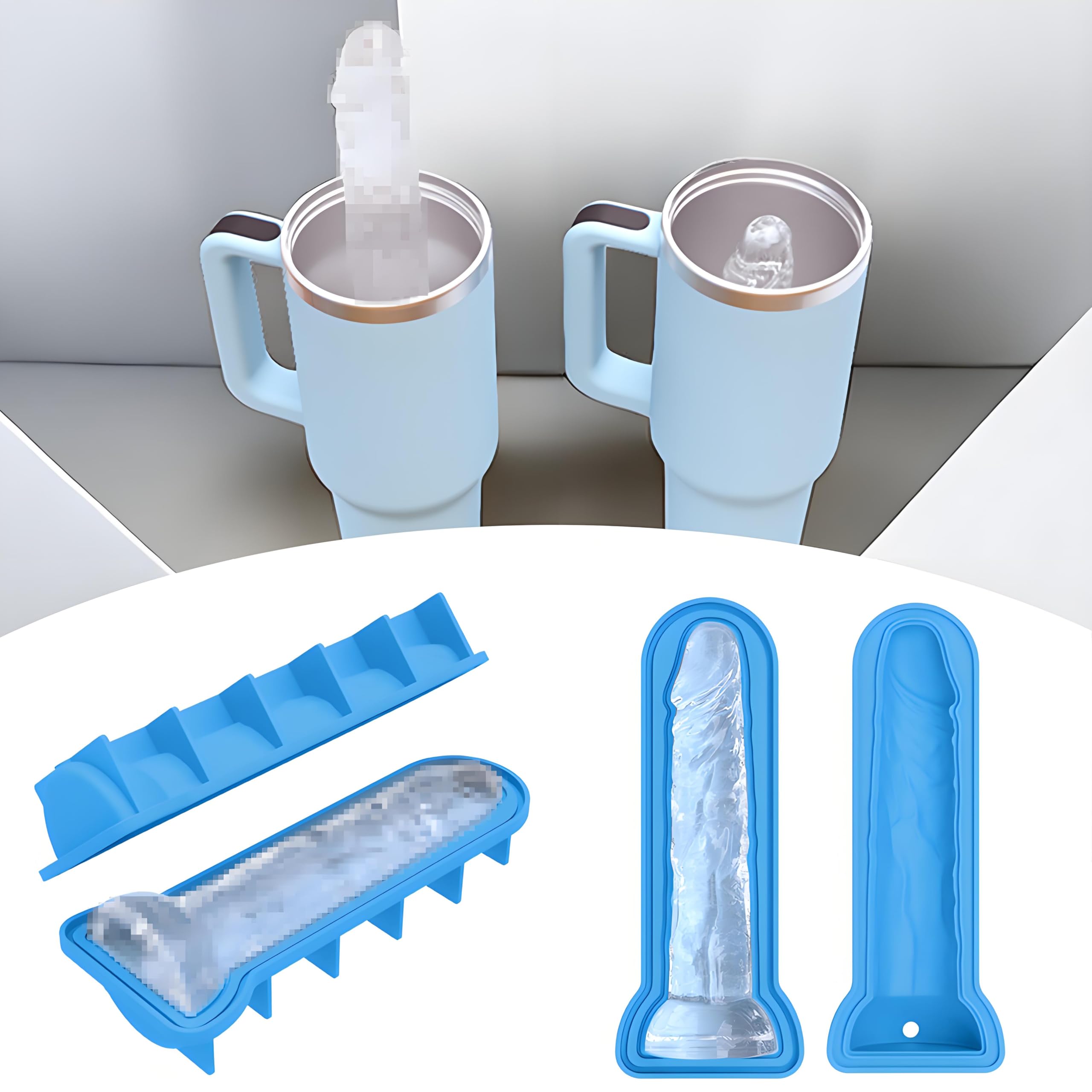 Nouveau moule à glaçons personnalisé en forme de pénis, bac à glaçons pour adultes, moule à glaçons en silicone de qualité alimentaire pour accessoires de fête Nouveau moule à glaçons personnalisé en forme de pénis, bac à glaçons pour adultes, moule à glaçons en silicone de qualité alimentaire pour accessoires de fête