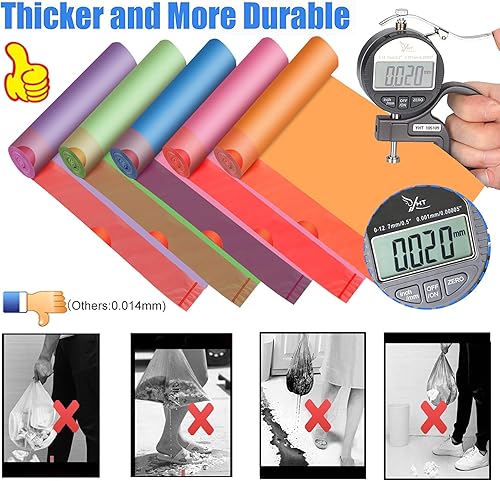 Miniatura 8 de Bolsas de basura pequeñas compostables de 4 a 6 galones, bolsas de basura súper gruesas, bolsas de basura biodegradables, 100 unidades, sin perfume,