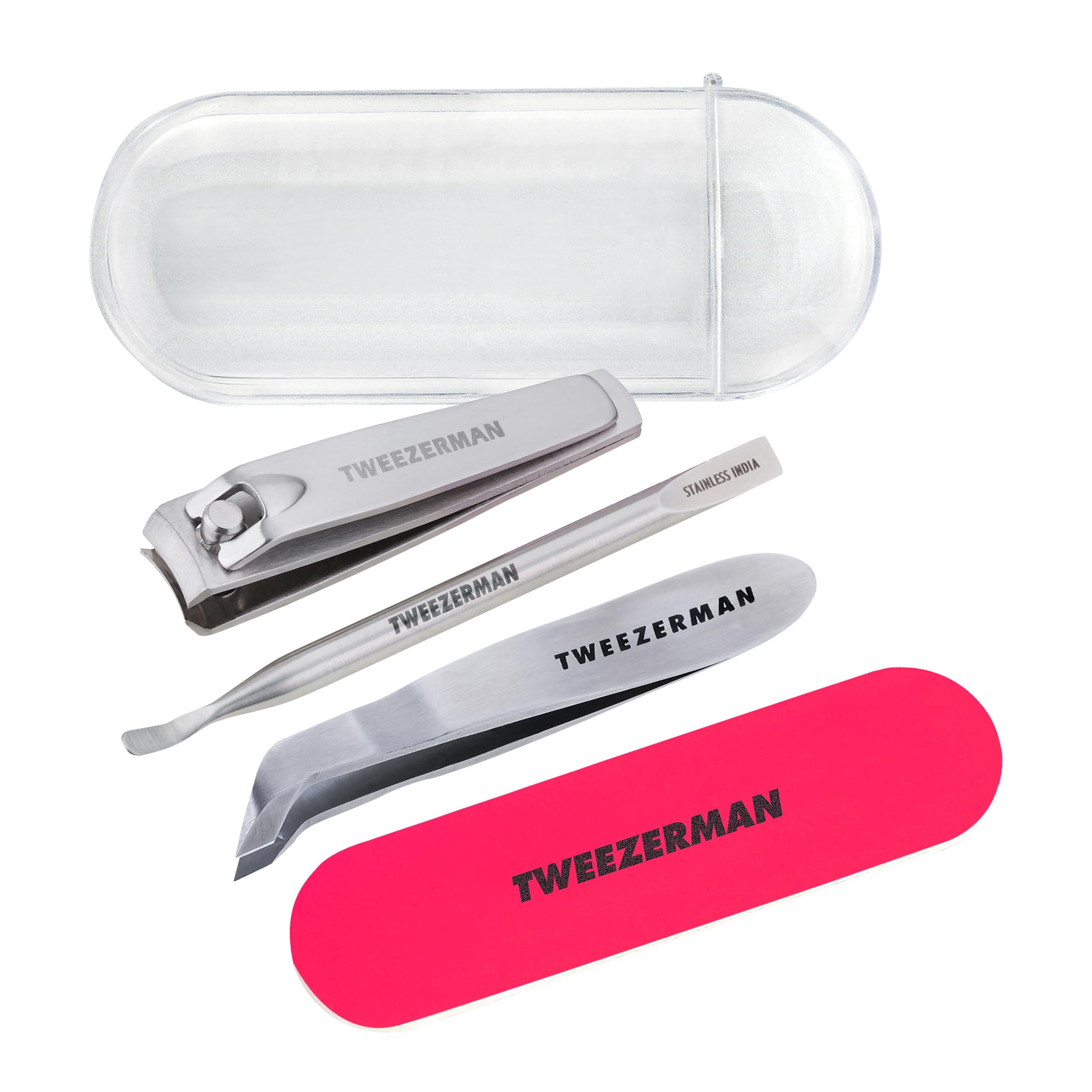 Kit de rescate de uñas mini Tweezerman de neón, set de manicura portátil de emergencia 8