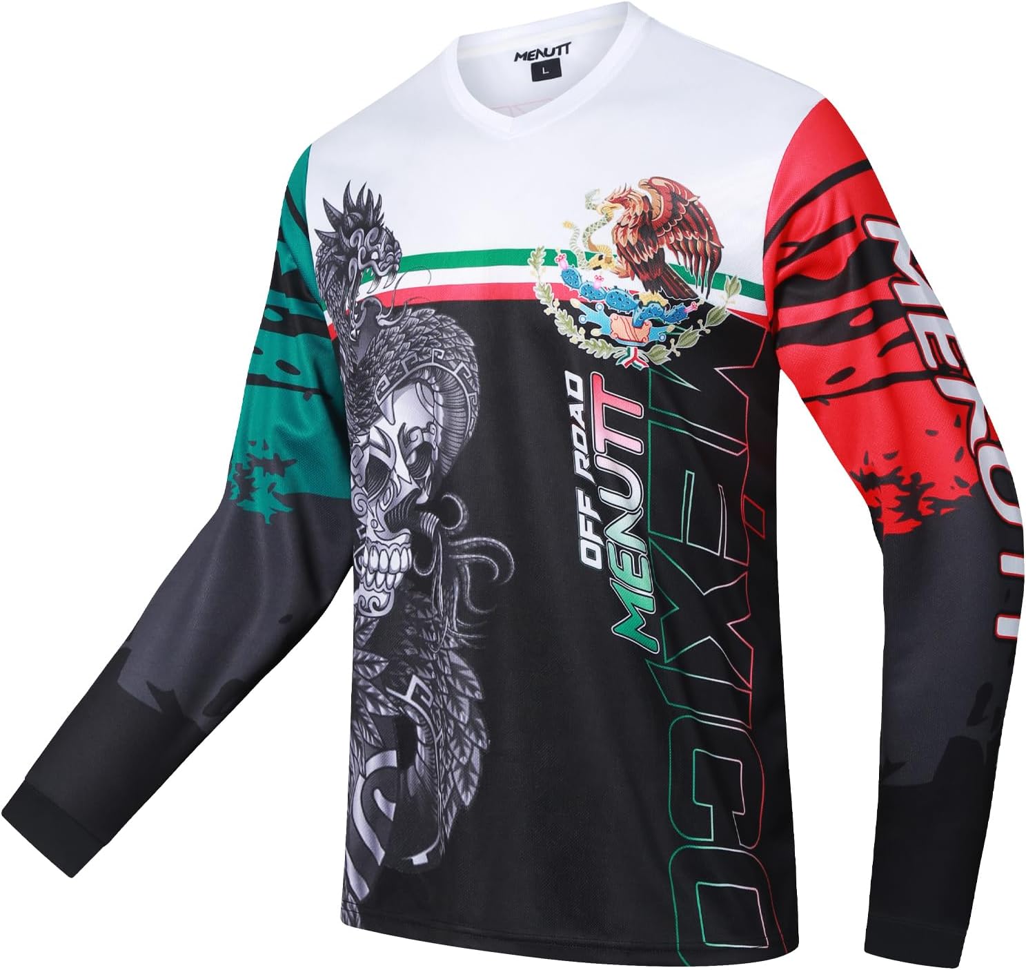 MENUTTMen's Mountain Bike Jersey Long Sleeve MTB Off-Road Mexico Jersey Downhill&Motocross Shirts