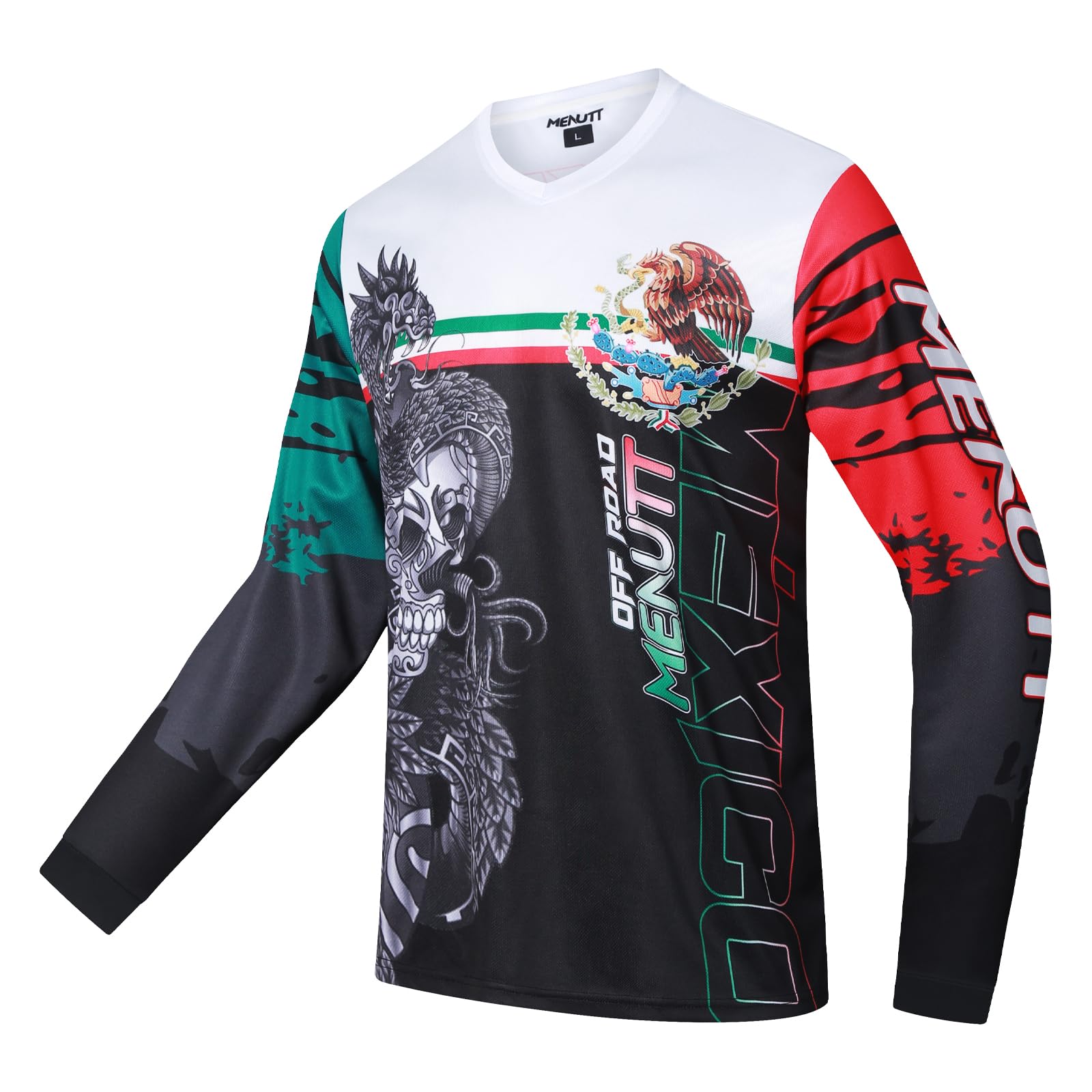 MENUTTMen's Mountain Bike Jersey Long Sleeve MTB Off-Road Mexico Jersey Downhill&Motocross Shirts