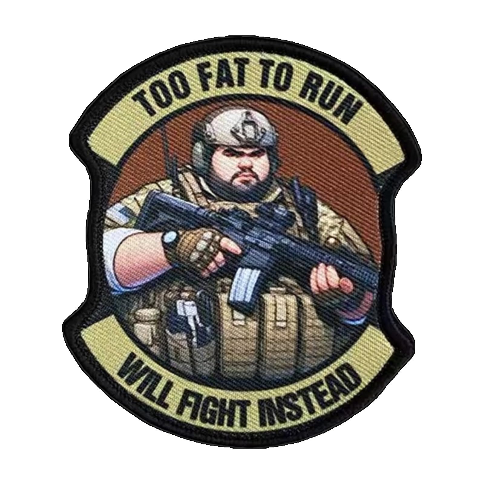 Fat Soldier Patches Velcro Tactical Patch with Velcro Print Emblem Military Morale Patch for Clothing Backpack Uniform Vest Jackets