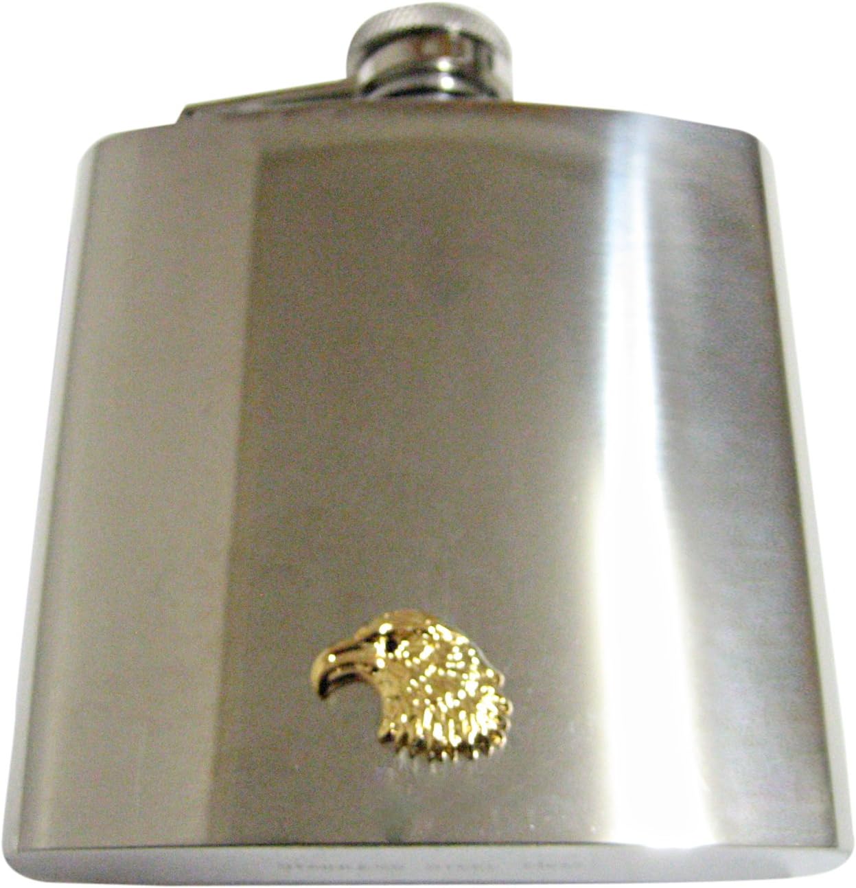 Kiola Designs Gold Toned Eagle Bird Head 6 Oz. Stainless Steel Flask