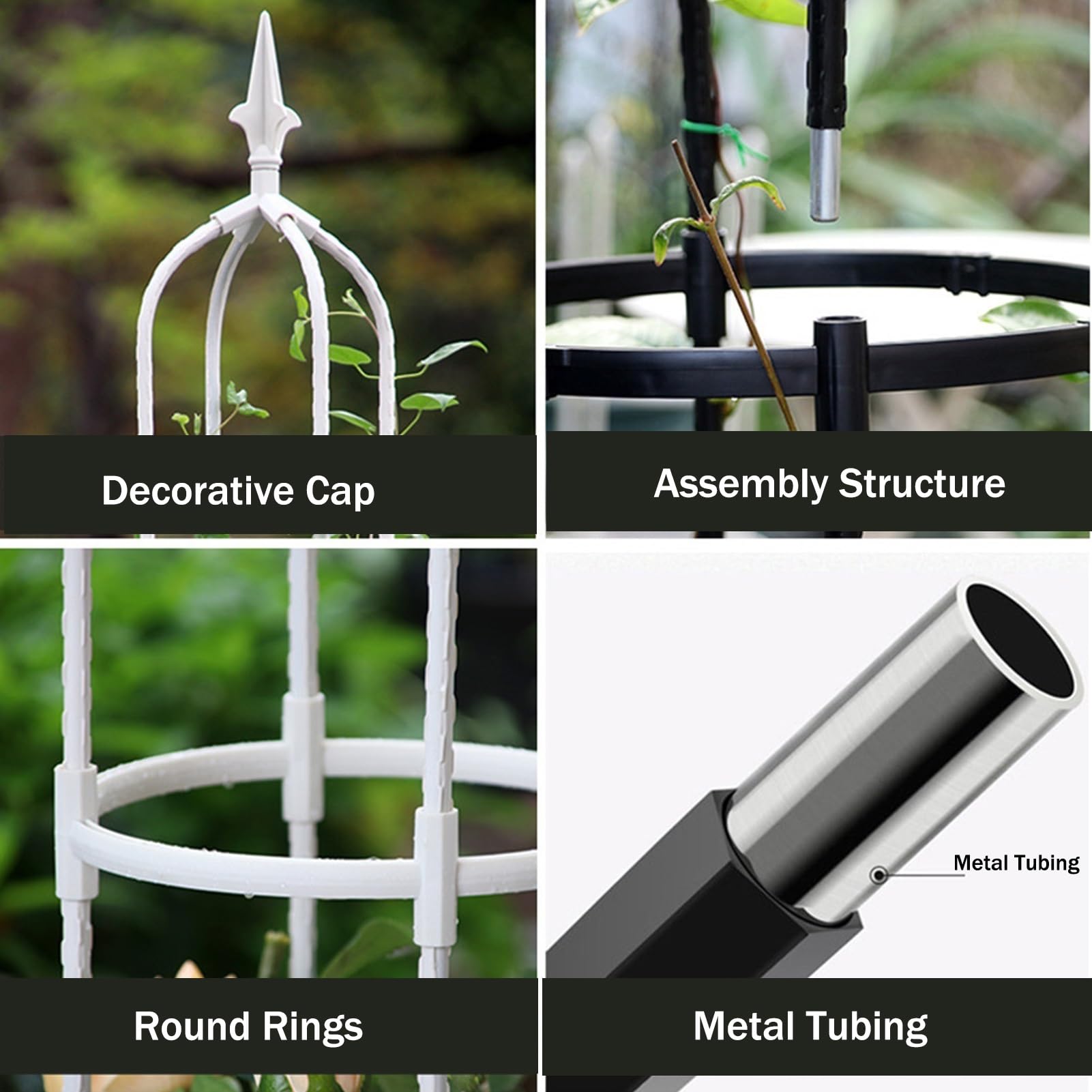 Obelischi Metallici da Giardino Supporto per Piante Rampicanti
