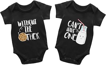 Baby Twins Bodysuit Milk Cookies Newborn Baby Clothes Unisex Cute Romper Infant Toddler Outfits Set