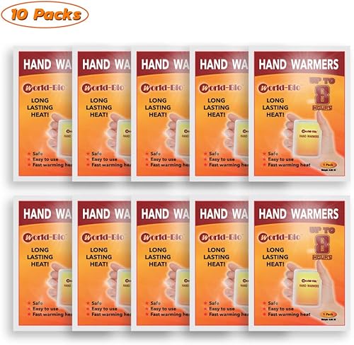 Miniatura 3 de WORLD-BIO Calentadores de pies desechables, 12 pares y calentadores de manos instantáneos de un solo uso, 10 paquetes, calentador activado por aire,