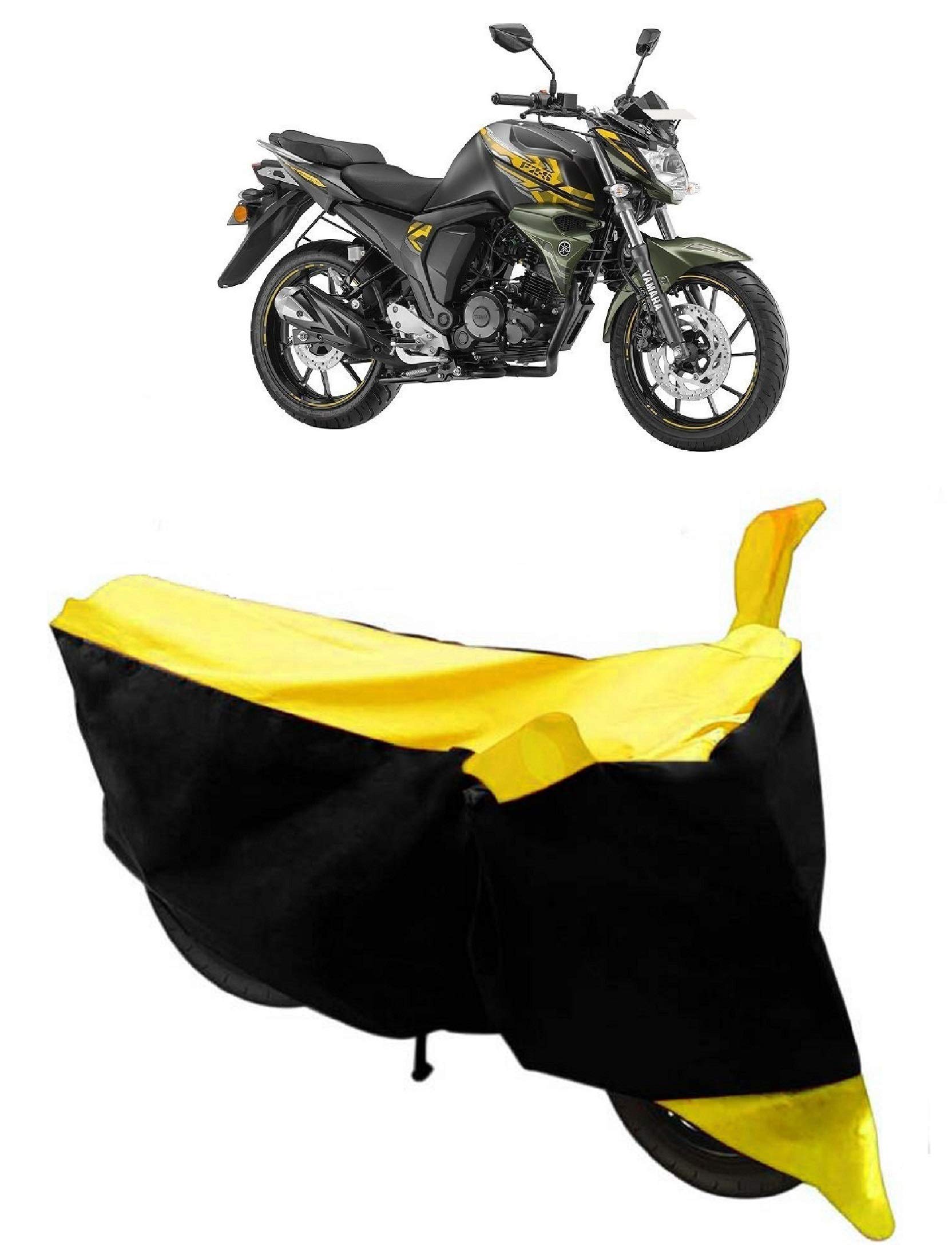 HEMSKAR Water Resistant & UV Protection Motorcycle Cover Made for Yamaha FZ-S Two Wheeler (Yellow)